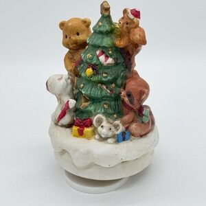 Vintage Christmas Around The World Forest Friends Dreaming‎ White Xmas Music Box